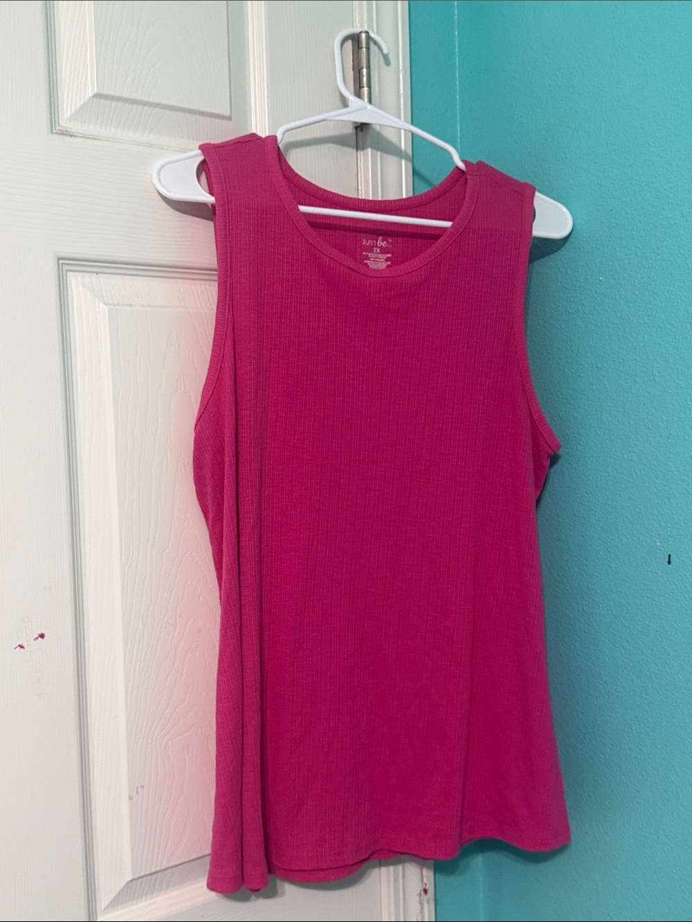 Women’s Ribbed Tank Top in Bright Pink
